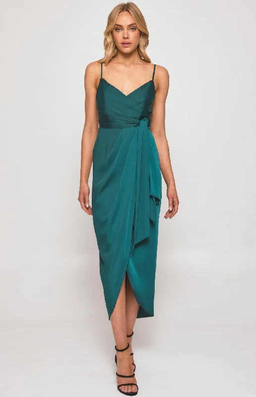 Ladies midi dress teal -Samba Midi Dress - Emerald