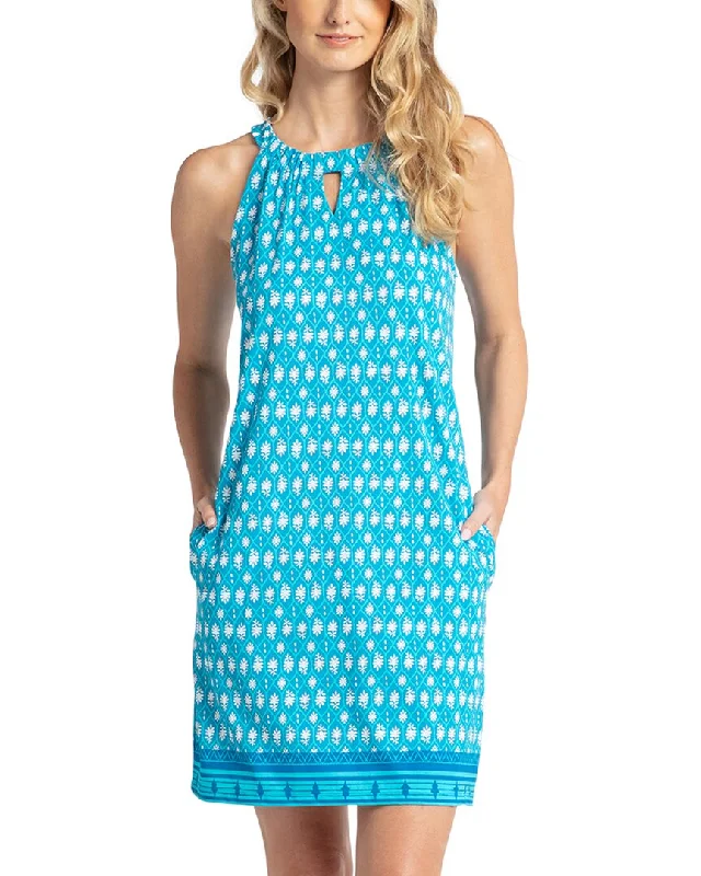 Ladies sleeveless dress square neck -Cabana Life Sleeveless Shift Dress