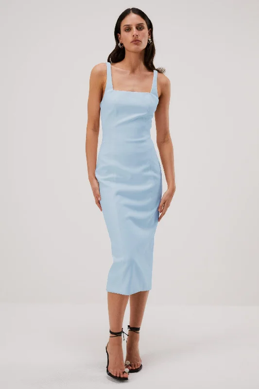 Ladies midi dress vintage -Misha Beck Bonded Midi Dress - Sky Blue