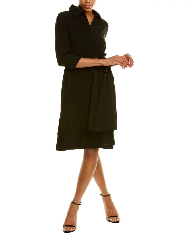 Women's shirt dress resort -Gracia 3/4-Sleeve Collared Shirtdress