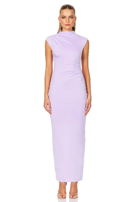 Ladies midi dress concert -Nookie Olivia High Neck Midi Dress - Lilac