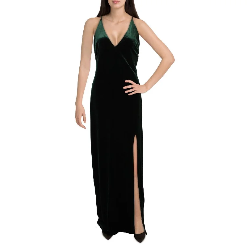 Ladies sleeveless dress maxi -Juniors Womens Velvet Sleeveless Evening Dress