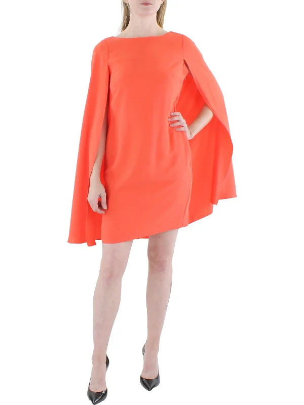 Ladies party dress high low -Hyannis Womens Chiffon Cape Sleeve Cocktail and Party Dress