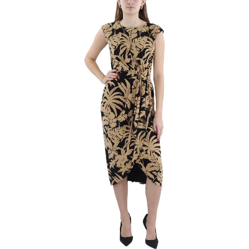 Ladies sleeveless dress party -Womens Wrap Sleeveless Wrap Dress