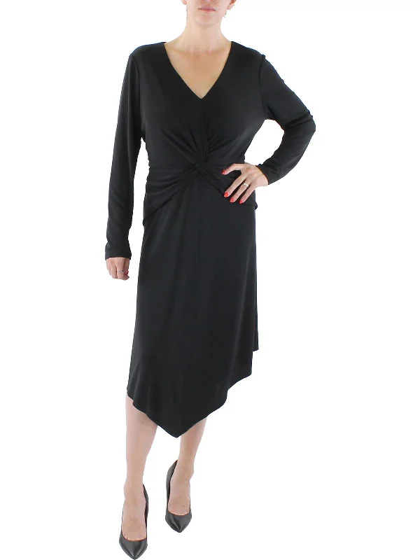 Ladies party dress engagement -Womens Surplice Long Cocktail and Party Dress