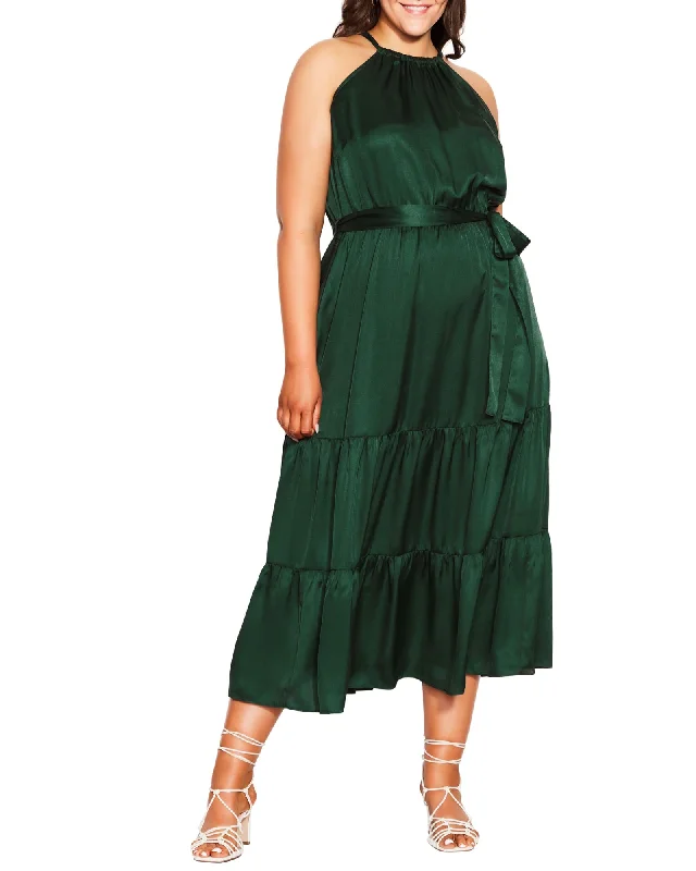 Women's maxi dress tomboy -Skylar Halter Maxi Dress | Forest Green