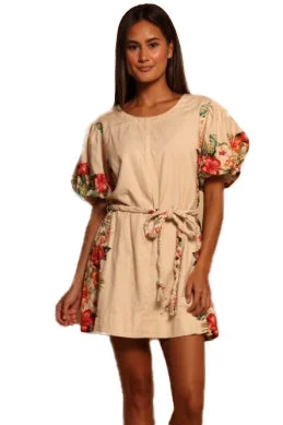 Women's mini dress pastel green -Shore Amanda Mini Dress - Tropical Bouquet