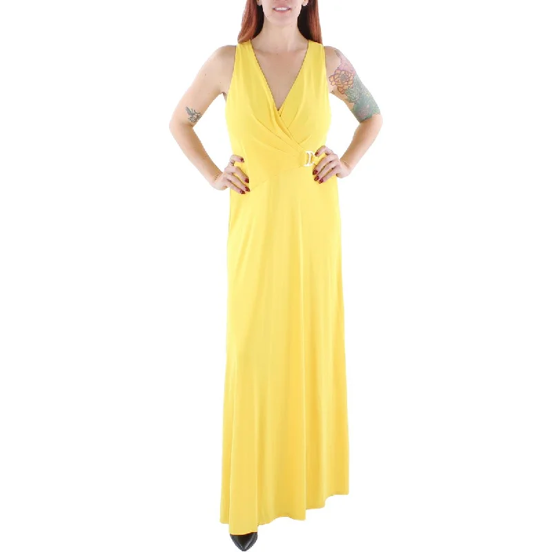 Ladies sleeveless dress high low -Womens Sleeveless Long Evening Dress