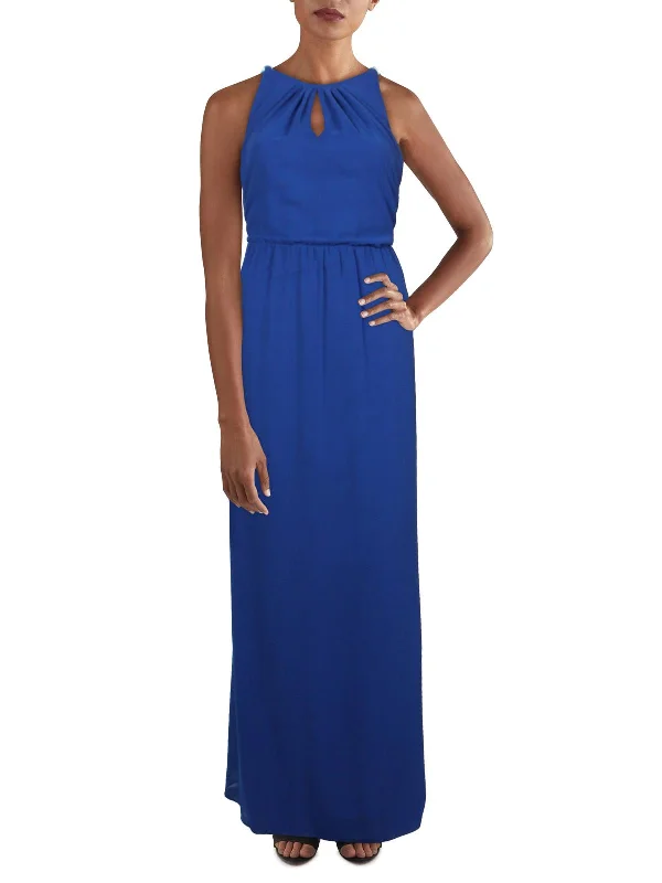 Ladies sleeveless dress outdoor party -Womens Sleeveless Long Evening Dress