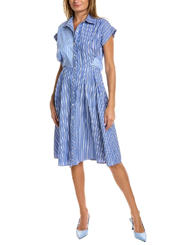 Women's shirt dress daytime -Gracia Striped Shirtdress