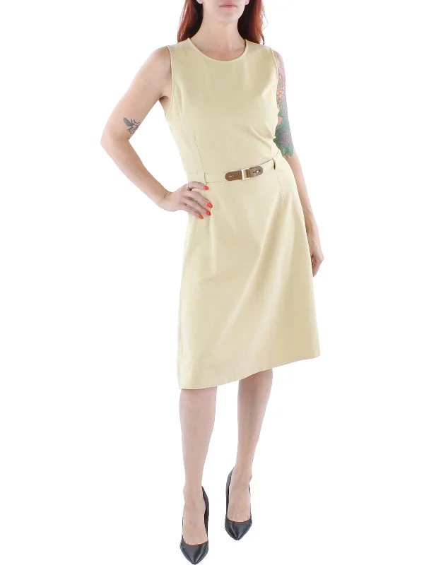 Ladies sleeveless dress ivory -Womens Ponte Sleeveless Shift Dress