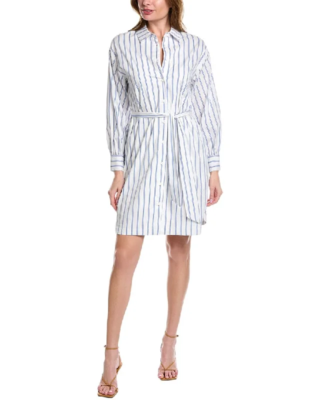 Women's shirt dress blue -T Tahari Striped Shirtdress