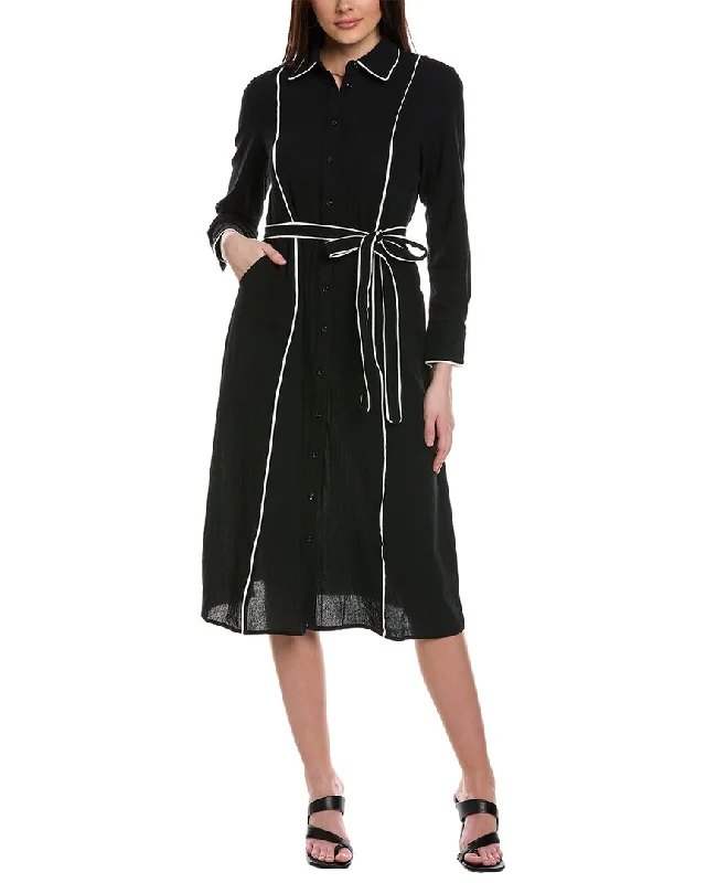 Women's shirt dress designer -YAL New York Two-Tone Shirtdress