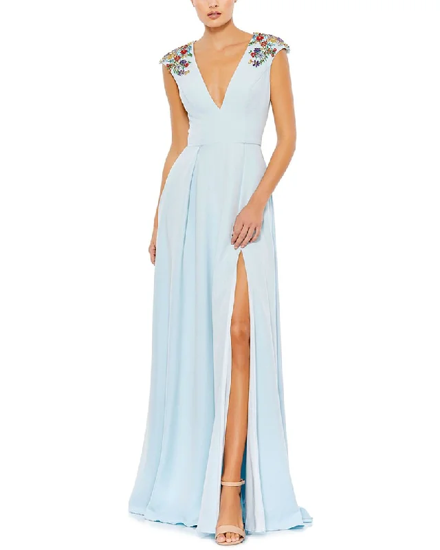 Ladies sleeveless dress espresso -Mac Duggal Sleeveless Gown