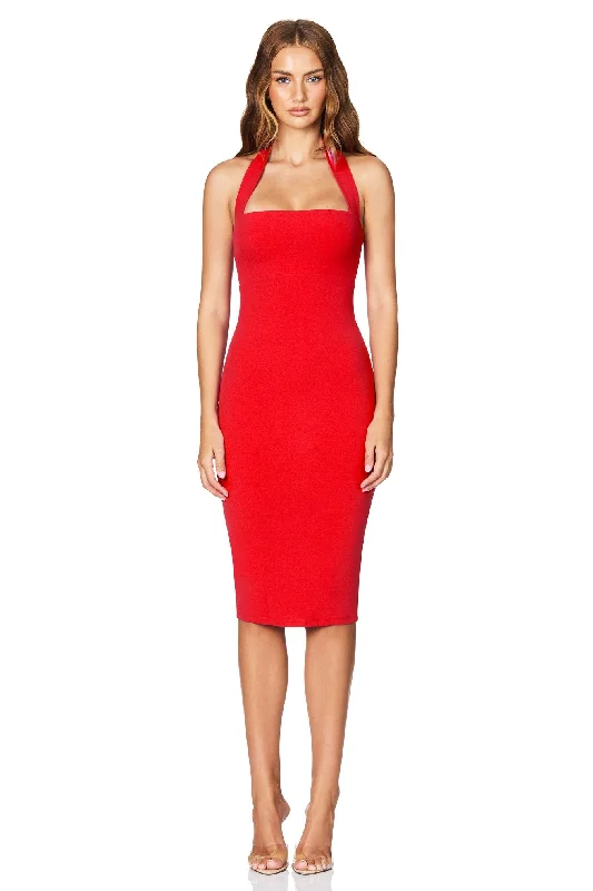 Ladies midi dress wedding guest -Nookie Boulevard Midi Dress - Cherry