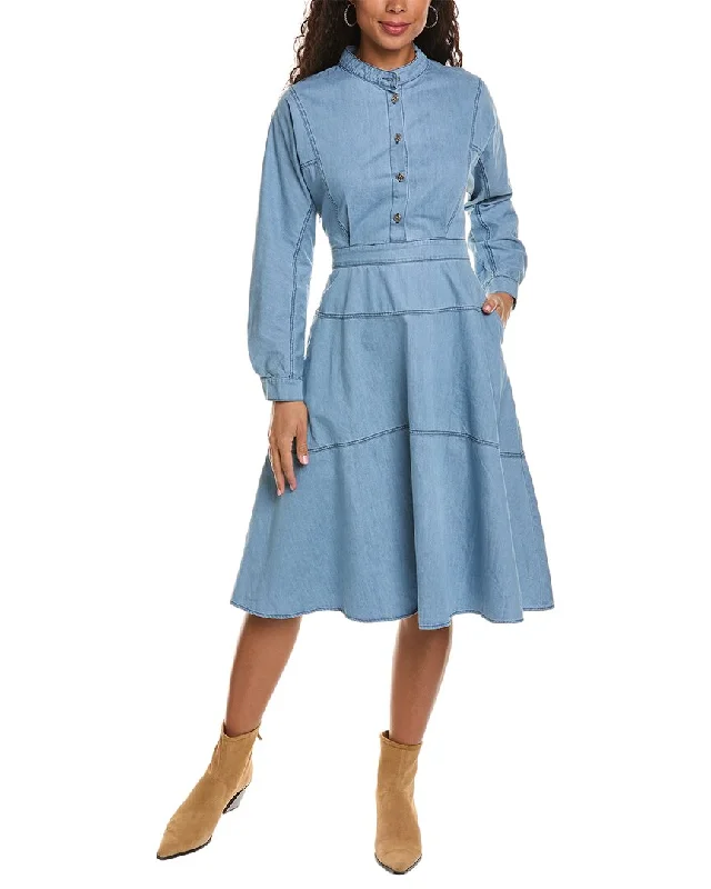 Women's shirt dress short sleeve -Gracia Denim Shirtdress