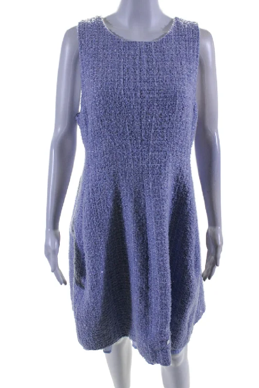 Ladies sleeveless dress effortless -Emporio Armani Womens Sleeveless Tweed Dress Blue