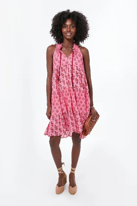 Women's mini dress daytime -Pink Delfina Sofia Mini Dress