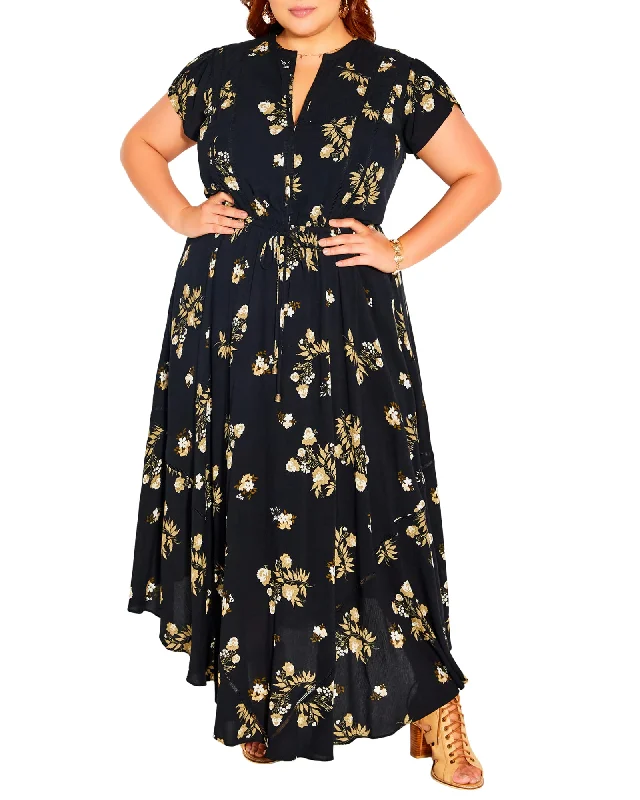 Women's maxi dress eastern -Delilah Maxi Dress | Black / Gold