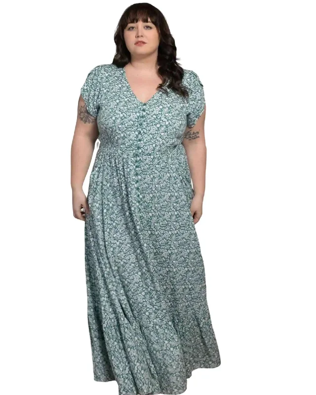 Women's maxi dress tropical -Florence Maxi Dress Ditsy Print Green | Green