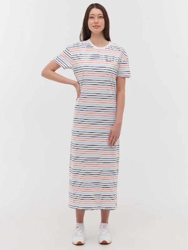 Women's shirt dress chevron -Phoena Stripe T-Shirt Dress