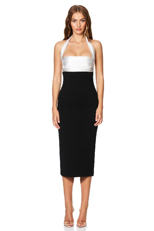 Ladies midi dress celebration -Nookie Renaissance Midi Dress - Ivory/Black