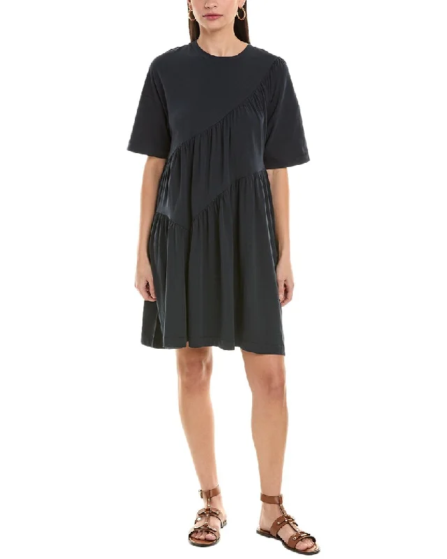 Women's shirt dress chic -ALPHA STUDIO Shirred T-Shirt Dress