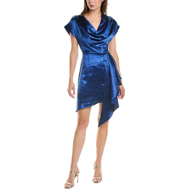 Ladies party dress garden party -Womens Satin Blouson Cocktail And Party Dress