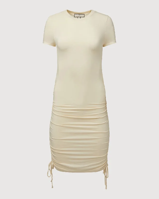 Women's mini dress casual -Rachel Parcell | Ruched Tee Mini Dress | Ivory