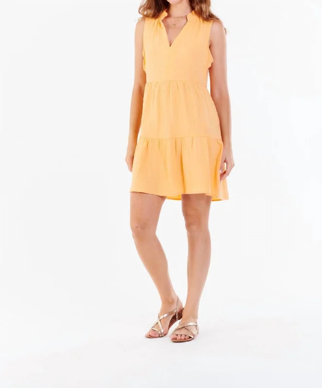 Ladies sleeveless dress rooftop -Helena Sleeveless Dress In Creamsicle