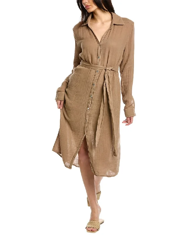 Women's shirt dress yellow -Michael Stars Cleo Button-Down Shirtdress