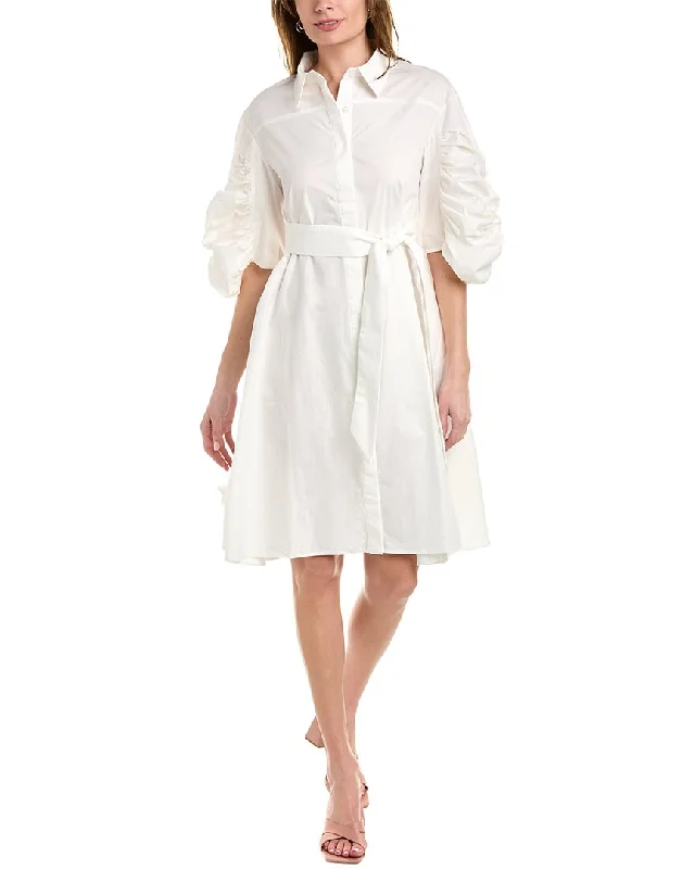 Women's shirt dress quilted -Gracia Tie Waist Shirtdress