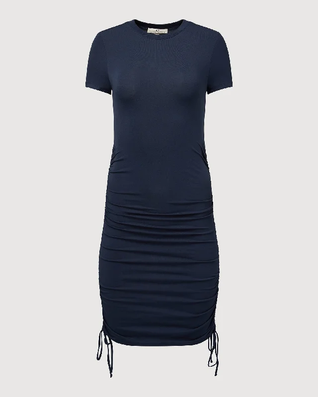 Women's mini dress summer -Rachel Parcell | Ruched Tee Mini Dress | Dusty Blue