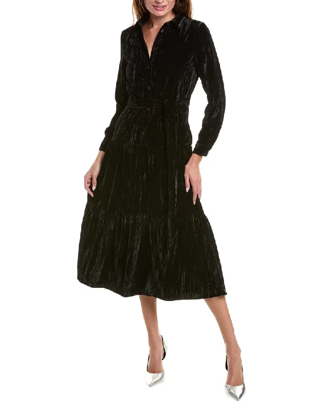 Women's shirt dress bohemian -YAL New York Velvet Shirtdress