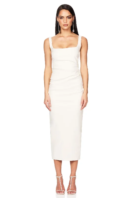 Nookie Off Duty Midi Dress - Cream