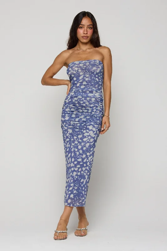 Ladies midi dress paisley -Kristina Mesh Midi in Cove