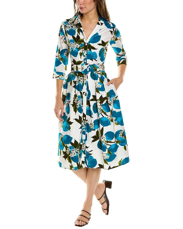 Women's shirt dress bright -Samantha Sung Audrey 1 3/4-Sleeve Shirtdress