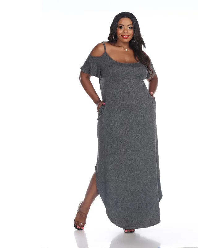 Women's maxi dress A-line -'Lexi' Maxi Dress | Charcoal