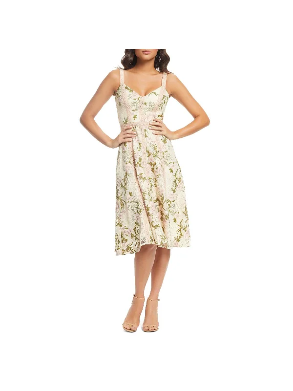 Ladies party dress orchid -Carmen Womens Lace Floral Party Dress