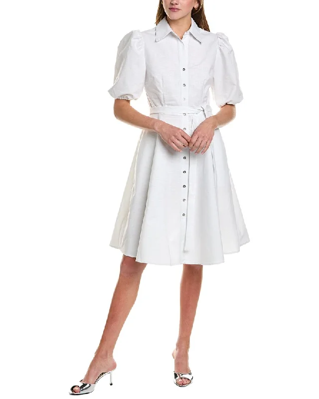 Women's shirt dress oxford -Sharagano Starlight Venice Shirtdress