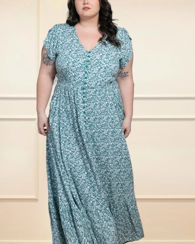 Women's maxi dress polka dot -Flora Maxi Dress Ditsy Print Green | Green