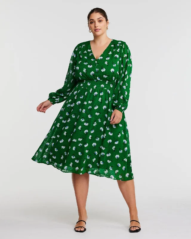 Ladies midi dress gentle -WISPY FLORAL MIDI DRESS | Print