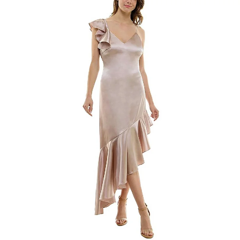 Ladies party dress radiant glow -Womens Hi-Low Adjustable Straps Cocktail And Party Dress